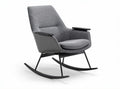 Rocking chair in soft fabric upholstery with wooden frame 80 x 70 x 90cm