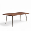 Walnut dining table with stainless steel legs 200 x 100 x 75cm