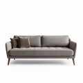 Modern gray fabric sofa with wooden legs and decorative pillows 200 x 85 x 90cm
