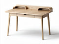 Wooden desk with storage drawer and ergonomic backrest 120 x 60 x 75cm