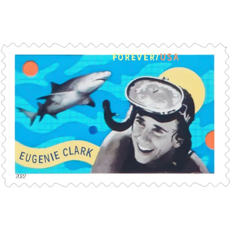 Eugenie Clark Stamps 2022 -(100 Stamps 5 Sheets)