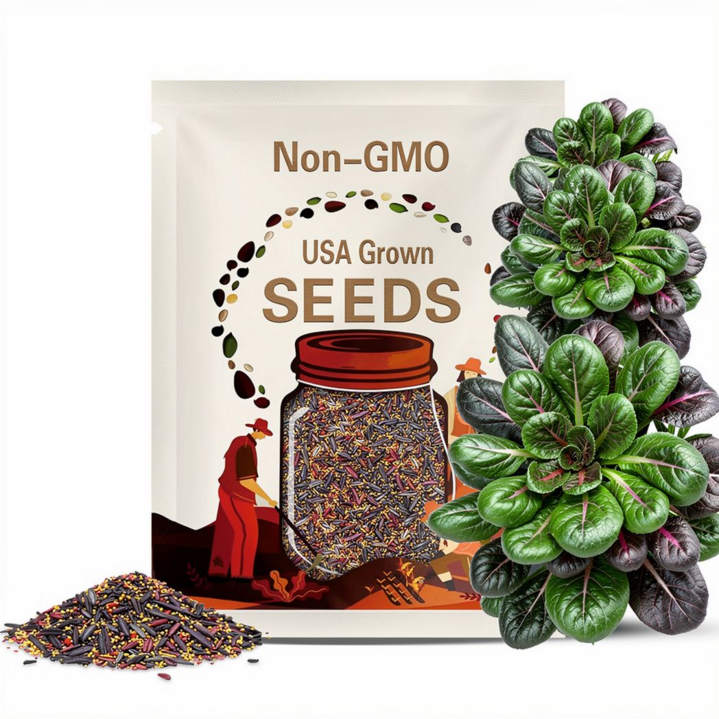 Tatsoi Rainbow Tatsoi certified organic seeds 25