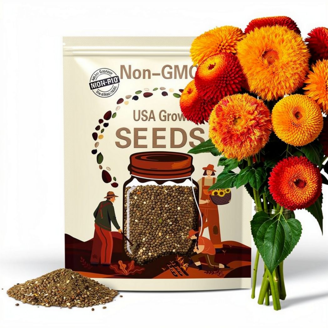 50+ Double Tall Teddy Bear Sunflower Seeds, Natural  Heirloom, Fluffy Double Blooms for Garden, Tall Garden Showstopper, Pollinator Friendly