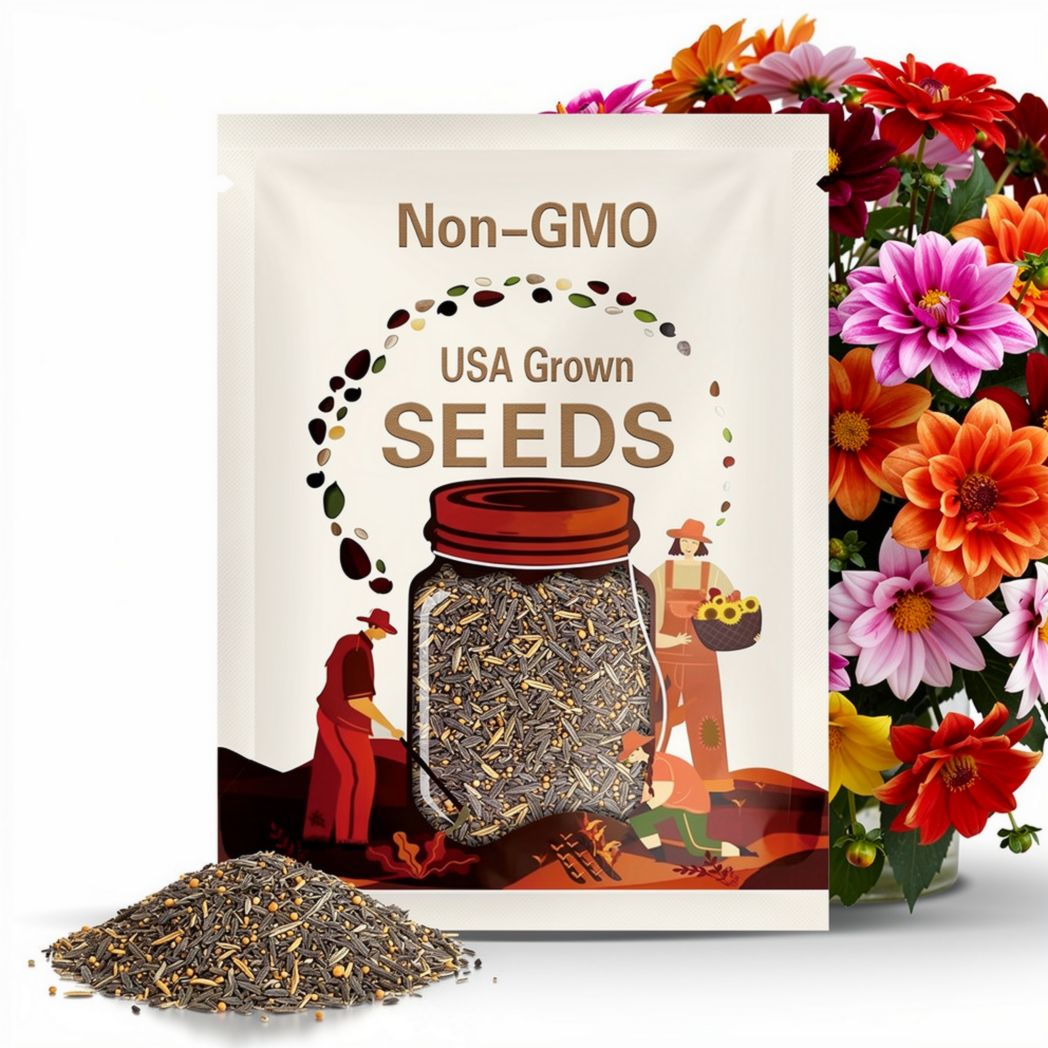 Dahlia Mix Seeds - Dahlia Mignon Mix, 55 Seeds Package, Dahlia Flower Seeds
